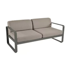 Fermob Bellevie 2-zits Loungebank Kussen Grey Taupe Rosemary