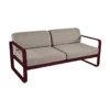 Fermob Bellevie 2-zits Loungebank Kussen Grey Taupe Black Cherry