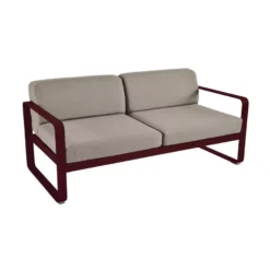Fermob Bellevie 2-zits Loungebank Kussen Grey Taupe Black Cherry