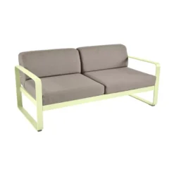 Fermob Bellevie 2-zits Loungebank Kussen Grey Taupe Frosted Lemon
