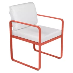 Fermob Bellevie Dining Armchair Tuinstoel Kussen Wit Capucine