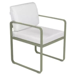 Fermob Bellevie Dining Armchair Tuinstoel Kussen Wit Cactus