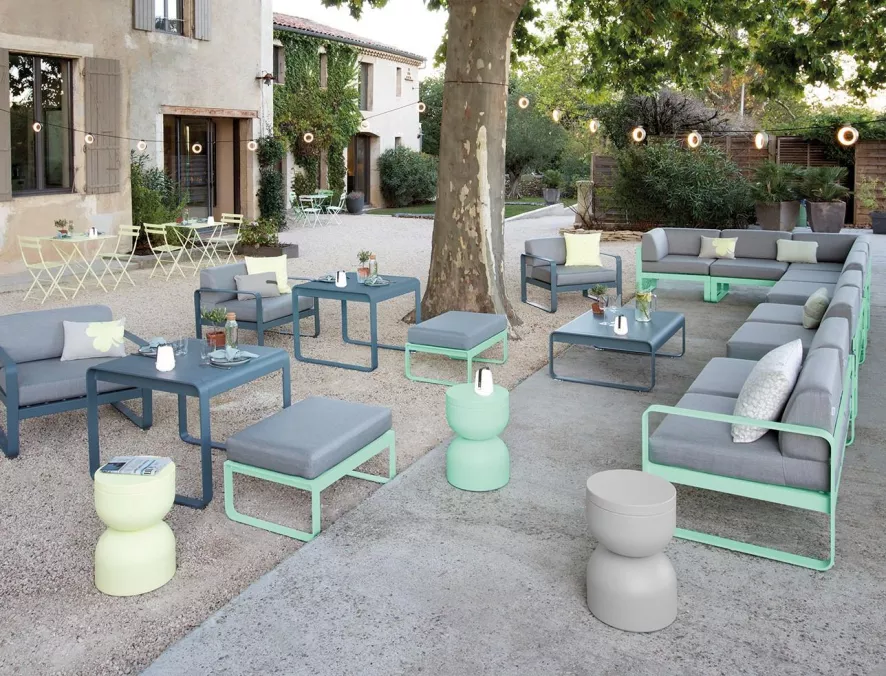 Fermob Bellevie 3 Zits Loungebank Kussen Wit Storm Grey 9 Fermob Bellevie 3 Zits Loungebank Kussen Wit Storm Grey - Afbeelding 7