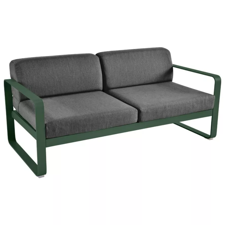 Fermob Bellevie 2-zits Loungebank Kussen Antraciet Cedar Green 3 Fermob Bellevie 2-zits Loungebank Kussen Antraciet Cedar Green