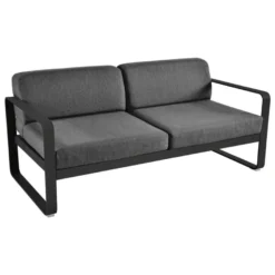 Fermob Bellevie 2-zits Loungebank Kussen Antraciet Liquorice