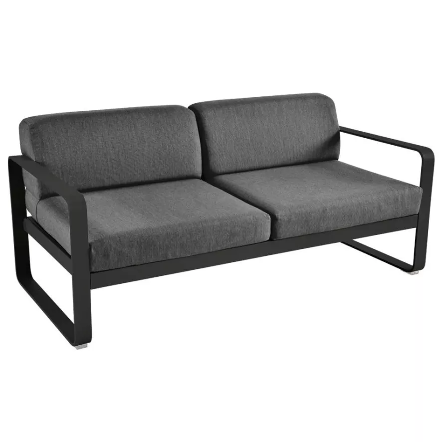 Fermob Bellevie 2-zits Loungebank Kussen Antraciet Liquorice 3 Fermob Bellevie 2-zits Loungebank Kussen Antraciet Liquorice