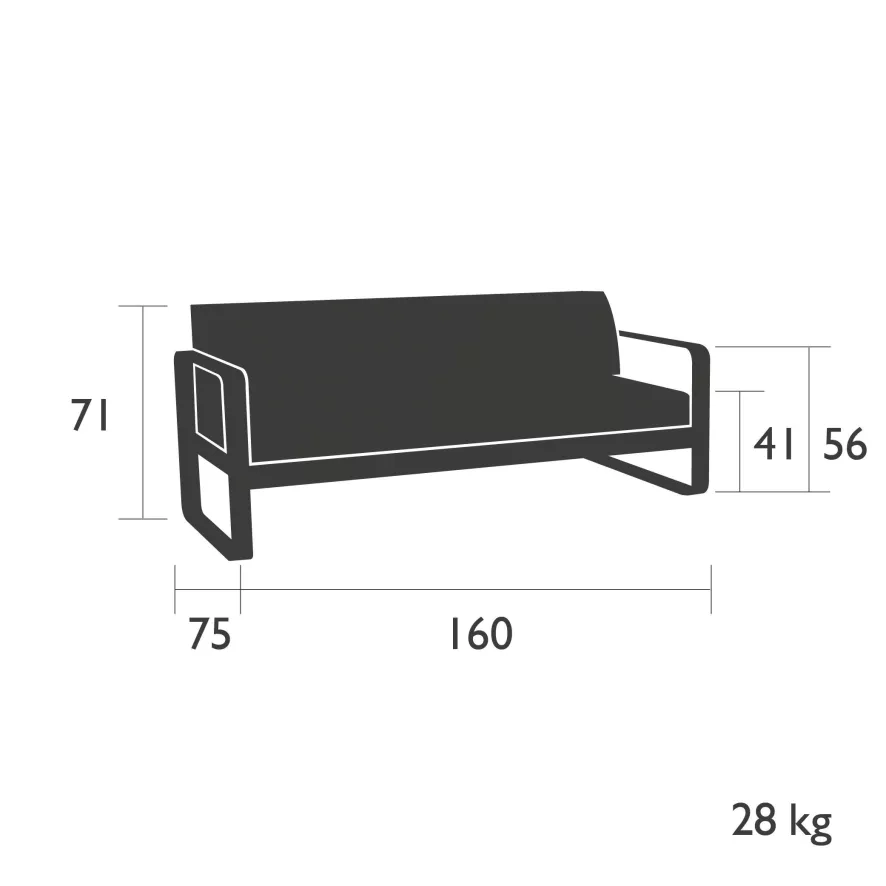 Fermob Bellevie 2-zits Loungebank Kussen Wit Ice Mint 16 Fermob Bellevie 2-zits Loungebank Kussen Wit Ice Mint - Afbeelding 14