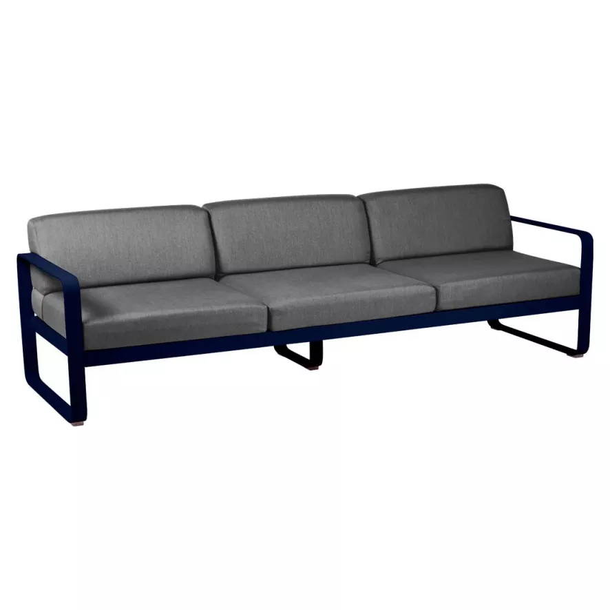 Fermob Bellevie 3-zit Loungebank Kussen Antraciet Deep Blue 3 Fermob Bellevie 3-zit Loungebank Kussen Antraciet Deep Blue