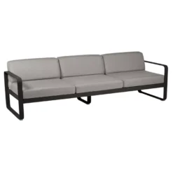 Fermob Bellevie 3-zits Loungebank Kussen Grey Taupe Liquorice