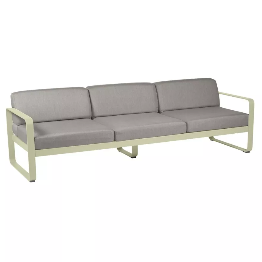 Fermob Bellevie 3-zits Loungebank Kussen Grey Taupe Willow Green 3 Fermob Bellevie 3-zits Loungebank Kussen Grey Taupe Willow Green