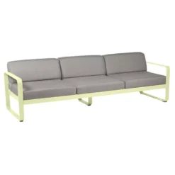 Fermob Bellevie 3-zits Loungebank Kussen Grey Taupe Frosted Lemon