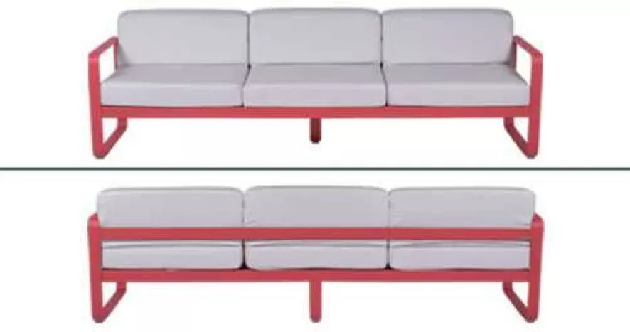 Fermob Bellevie 3 Zits Loungebank Kussen Wit Storm Grey 4 Fermob Bellevie 3 Zits Loungebank Kussen Wit Storm Grey - Afbeelding 2