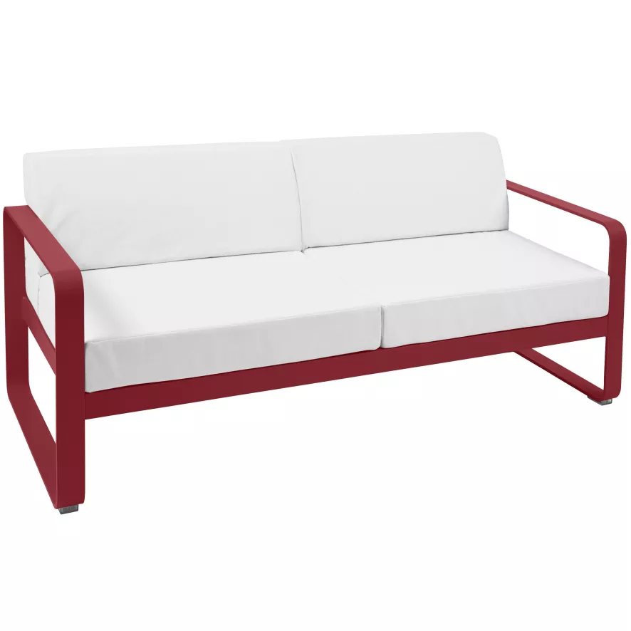 Fermob Bellevie 2-zits Loungebank Kussen Wit Chili 3 Fermob Bellevie 2-zits Loungebank Kussen Wit Chili