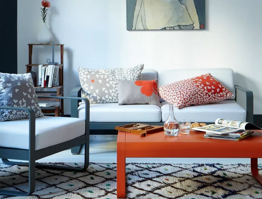 Fermob Bellevie Fauteuil Kussen Wit Cactus 4 Fermob Bellevie Fauteuil Kussen Wit Cactus - Afbeelding 2