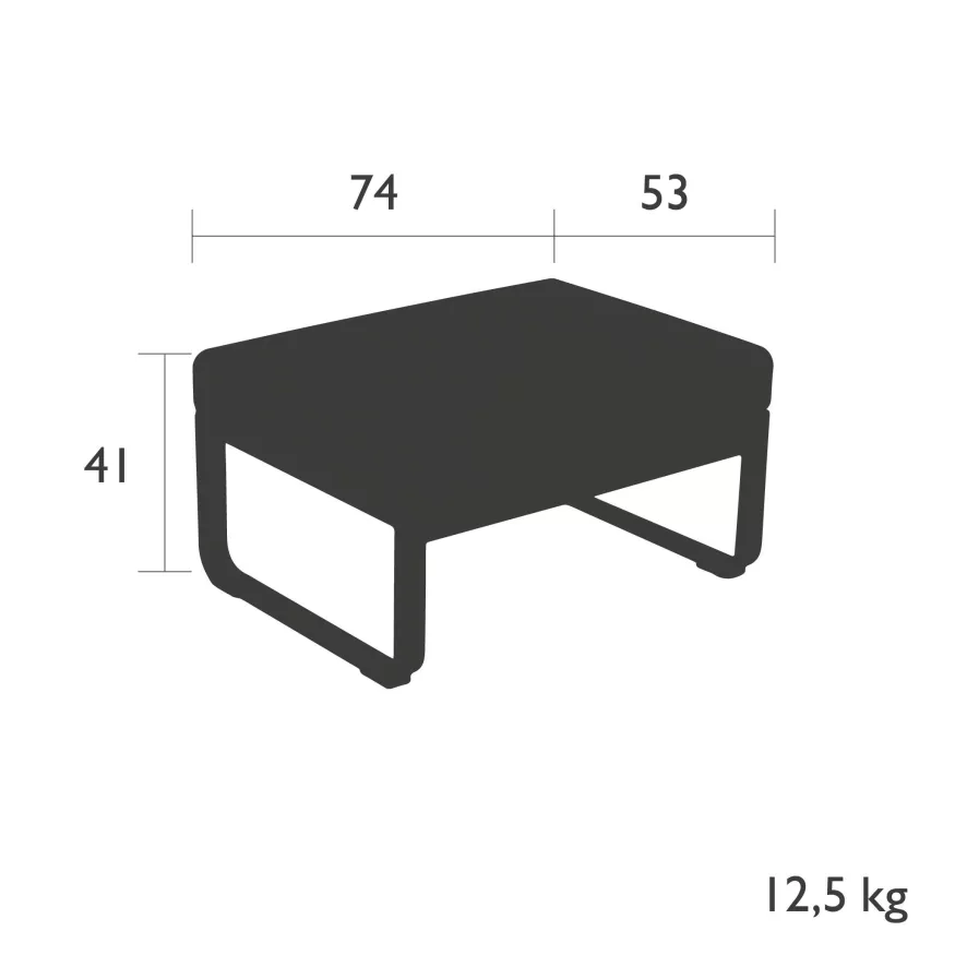 Fermob Bellevie Hocker Kussen Antraciet Steel Grey 6 Fermob Bellevie Hocker Kussen Antraciet Steel Grey - Afbeelding 4