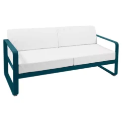 Fermob Bellevie 2-zits Loungebank Kussen Wit Acapulco Blue