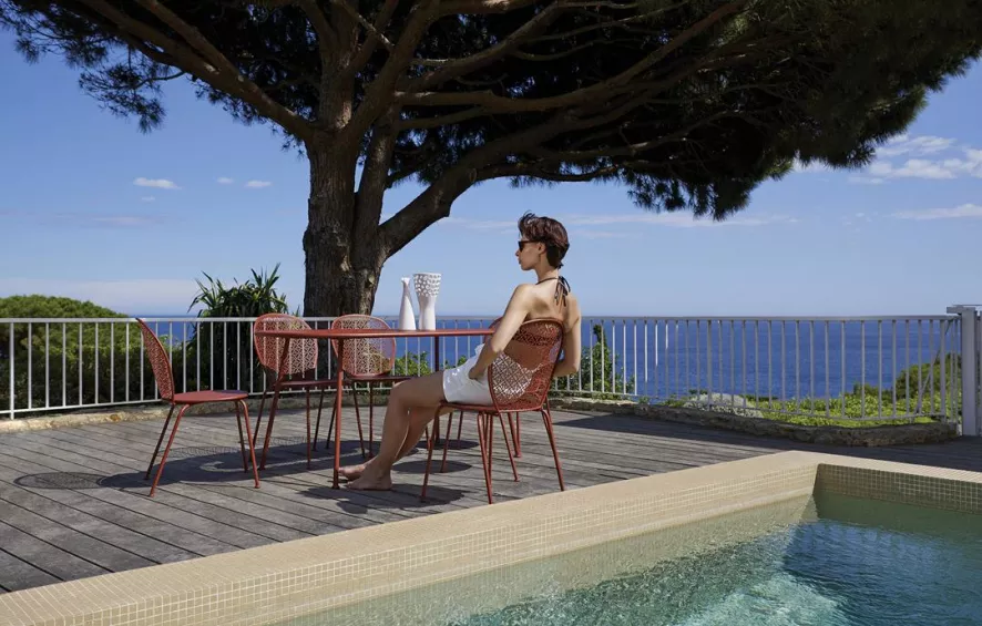 Fermob Lorette Tuintafel Ø 110cm Frosted Lemon 11 Fermob Lorette Tuintafel Ø 110cm Frosted Lemon - Afbeelding 9