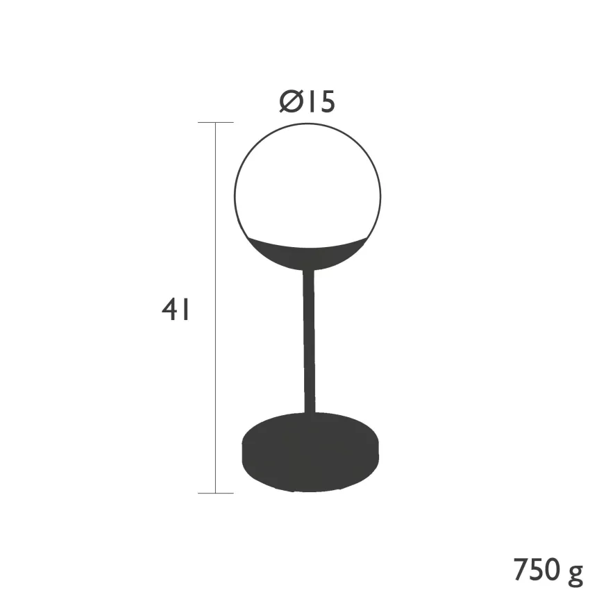 Fermob MOOON! Tafellamp H41 LED Oplaadbaar Black Cherry 22 Fermob MOOON! Tafellamp H41 LED Oplaadbaar Black Cherry - Afbeelding 20