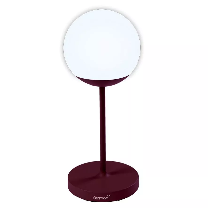 Fermob MOOON! Tafellamp H63 LED Oplaadbaar Black Cherry 3 Fermob MOOON! Tafellamp H63 LED Oplaadbaar Black Cherry
