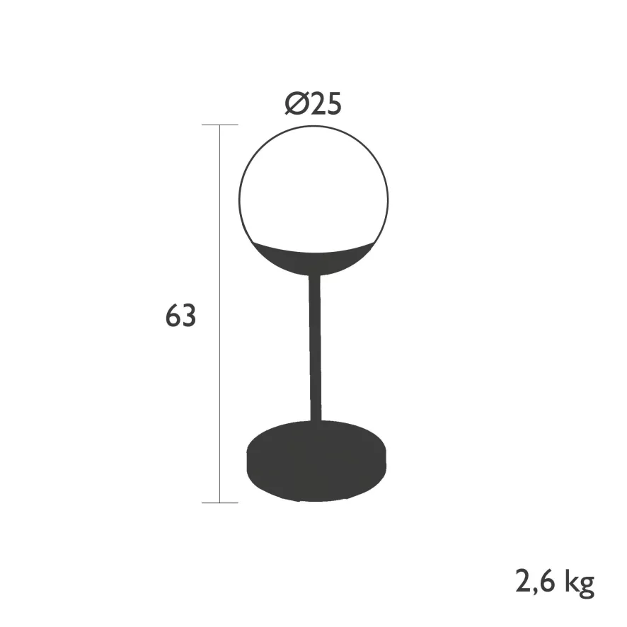 Fermob MOOON! Tafellamp H63 LED Oplaadbaar Black Cherry 16 Fermob MOOON! Tafellamp H63 LED Oplaadbaar Black Cherry - Afbeelding 14