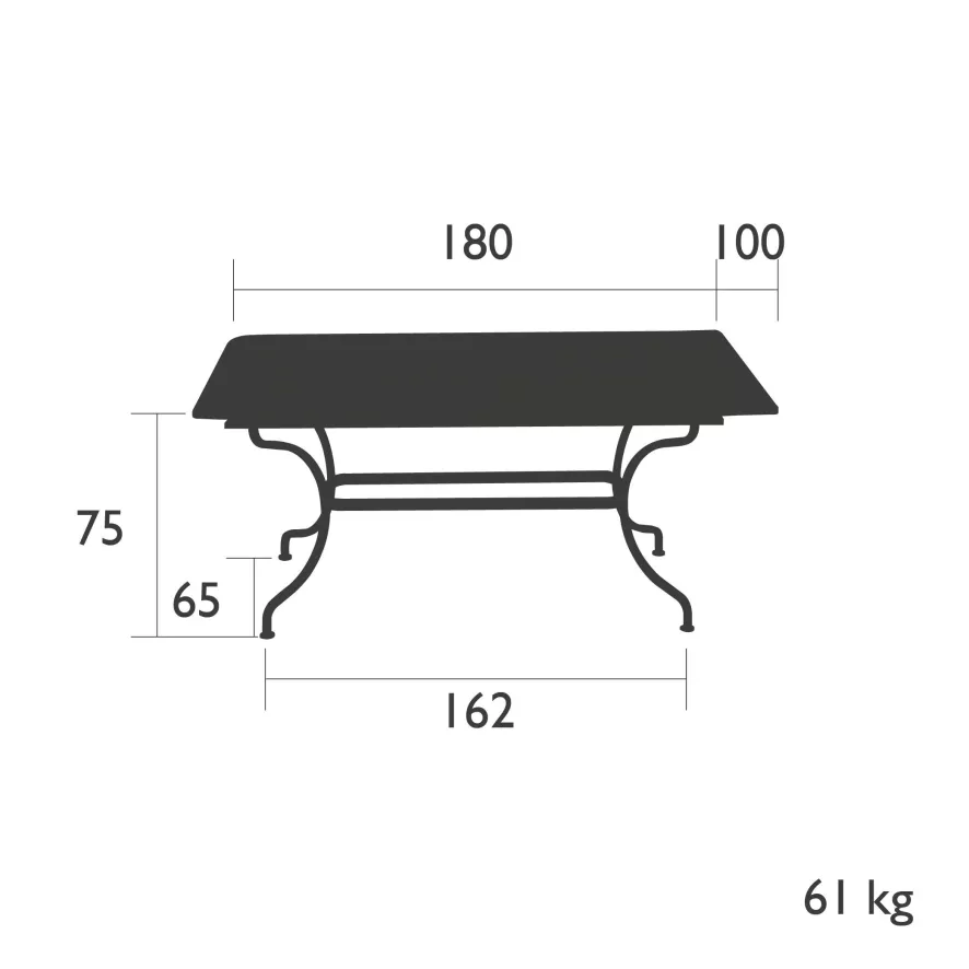 Fermob Romane Tuintafel 180x100 Capucine 8 Fermob Romane Tuintafel 180x100 Capucine - Afbeelding 6