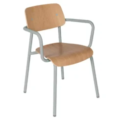 Fermob Studie Eetkamerstoel Met Arm Eiken Indoor Lapilli Grey
