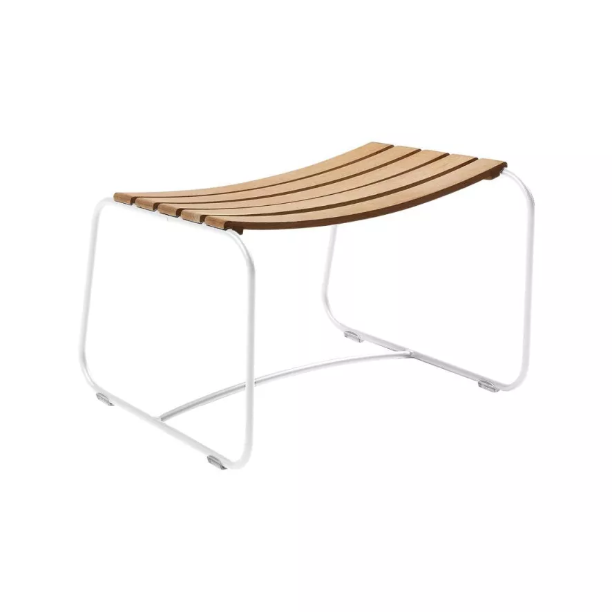 Fermob Surprising Teak Voetenbank Cotton White 3 Fermob Surprising Teak Voetenbank Cotton White